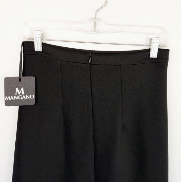 MANGANO Black Neoprene Exaggerated High Low Skirt NWT Italian Made - Picture 5 of 6
